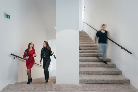 The original stone staircase from 1902 is still functional today.